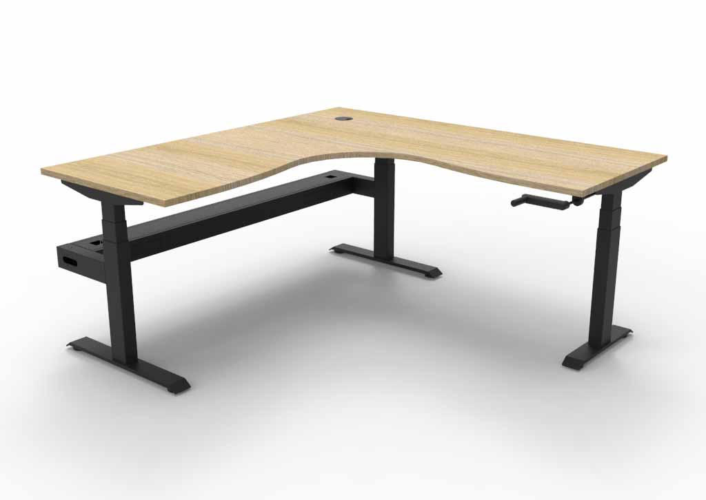 Boost Crank Height Adjustable Corner Desk - 1500x1500 CTNOBS